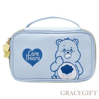 【Grace Gift】CareBears-牢騷小熊萬用手提旅行化妝包(藍)