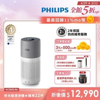 【Philips 飛利浦】奈米級空氣清淨機-360度高效過濾(AC3033)