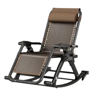 【E-home家居】藤編搖椅 搖椅 午休椅 午休躺椅(剎車墊支撐腳 升級PE藤 防傾倒設計 預購15天)
