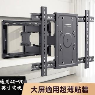 【奢逸居】電視架 顯示器架 螢幕掛架 壁掛架 雙臂可調節 螢幕小壁板架 伸縮壁掛架 雙臂式電視架(40-90英吋)