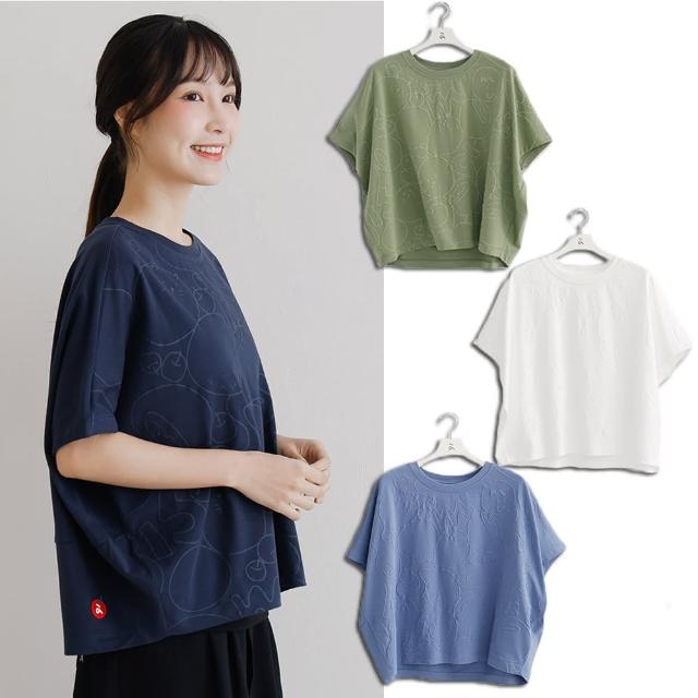 【a la sha】泡泡好朋友發泡印連袖T