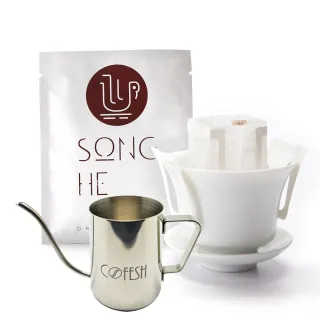 【戀松鶴台灣咖啡】Song He 魚池仔 台灣咖啡豆(濾掛咖啡 30入附手沖壺)