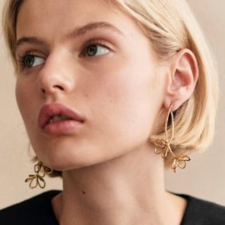 【LEESA】純銀耳環\飾品\耳飾\女生耳環\法式耳環\大耳環\復古\耳環夾式\耳釘\s925純銀針\耳釘\配飾\鏤空