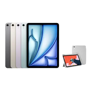 【Apple】2025 iPad Air M3晶片/11吋/WiFi/128G 平板電腦(三折筆槽殼+鋼化保貼組)