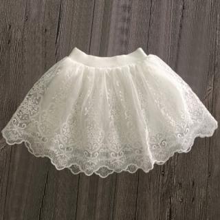 【橘魔法】蕾絲雕花邊半身蓬蓬裙(紗裙 大童 女童 澎澎裙 婚禮 花童 禮服 兒童 童裝)