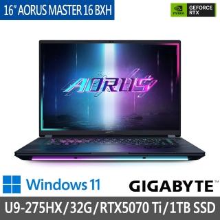 【GIGABYTE 技嘉】16吋Ultra9 275HX RTX5070Ti電競AI筆電(AORUS MASTER 16 BXHC4TWE64SH/QHD/32G/1TB/W11)
