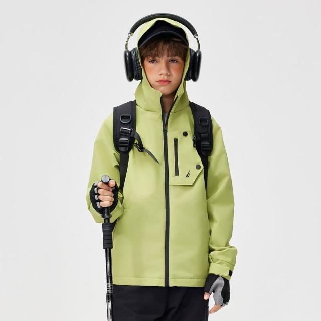 【NAUTICA KIDS】綠底黑邊防潑水外套 6-18歲 N6650439(Nautica kids 防潑水外套)