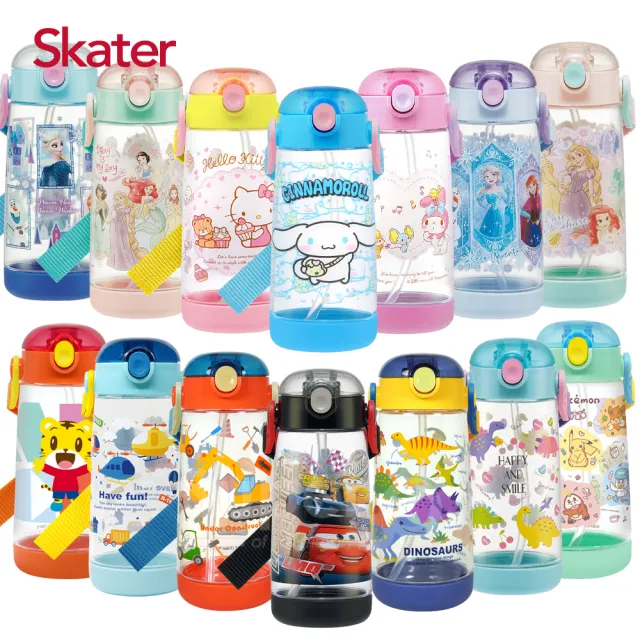 【Skater】透明吸管PET水壺(480ml)