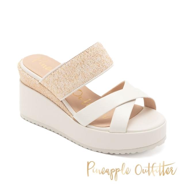 【Pineapple Outfitter】渡假感超厚底交叉涼拖鞋 RODD(白色)