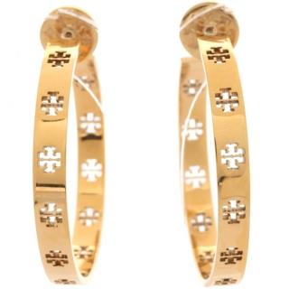 【TORY BURCH】金色經典T LOGO圓圈耳環