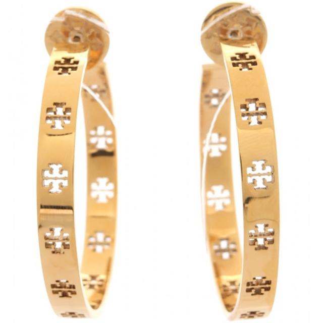 【TORY BURCH】金色經典T LOGO圓圈耳環