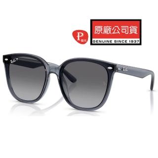 【RayBan 雷朋】亞洲版 時尚大鏡面偏光太陽眼鏡 RB4423D 6592T3 透藍灰框漸層偏光鏡片 公司貨