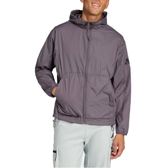 【adidas 愛迪達】連帽運動外套 M CE Q2 WB UPF 男 - JF3292