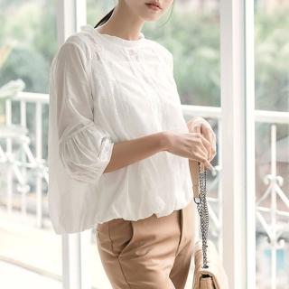 【MYDRESS】素雅燈籠袖蕾絲上衣