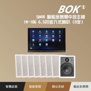 【BOK】SH4R 智慧多房間中控主機及IW-106 6.5吋嵌入式喇叭8支