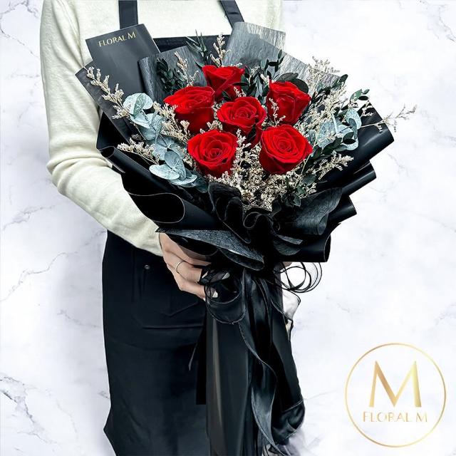 【Floral M】IN LOVE愛戀恆久永生花束(乾燥花/情人節花束/告白禮物/玫瑰花束/求婚/永生花/花禮)