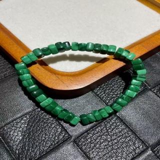 【佰財水晶珠寶】天然高品質孔雀石6mm孔雀石手串碎銀子款(手串飾品)
