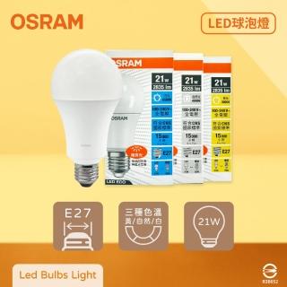 【Osram 歐司朗】8入組 LED燈泡 21W E27 全電壓 LED 戰鬥版 球泡燈(2025年最新款)
