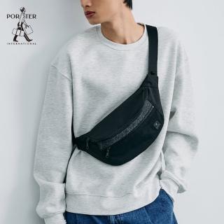 【PORTER INTERNATIONAL】牛仔拼接PATCH WORK腰包(黑)