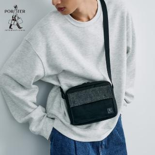 【PORTER INTERNATIONAL】牛仔拼接PATCH WORK斜揹包(黑)