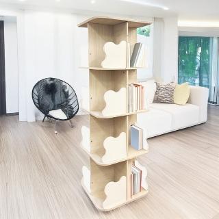 【BELLAEVEN】旋轉書櫃(360°超滑順旋轉書櫃 造形書檔 360度旋轉 加高旋轉書櫃 四層書櫃 書架)
