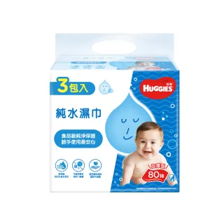 【HUGGIES 好奇】純水嬰兒濕巾厚型 80抽x3包X6組/箱