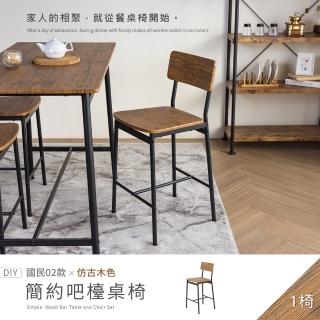 【H&D 東稻家居】國民系列 簡約餐椅 吧檯椅 DIY自行組裝(椅子 吧檯 高腳椅 梳妝椅 書桌椅 客廳椅)
