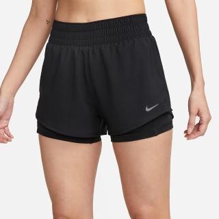 【NIKE 耐吉】短褲 女 運動褲 中腰 AS W NK ONE DF MR 3IN 2N1 SRT 黑 DX6013-010