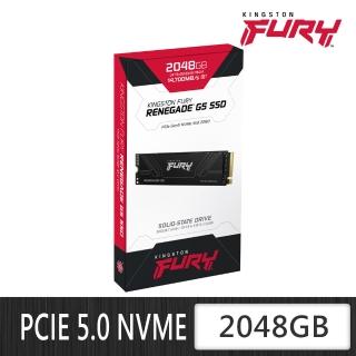【Kingston 金士頓】FURY Renegade G5 PCIe 5.0 2048GB NVME M.2 固態硬碟(SFYR2S/2T0)