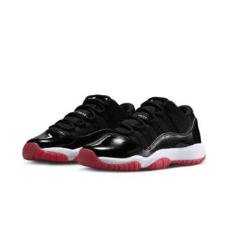 【NIKE 耐吉】Air Jordan 11 Low Bred 2025 黑白紅 GS 復刻 經典 低筒 女鞋 大童鞋 FV5121-006