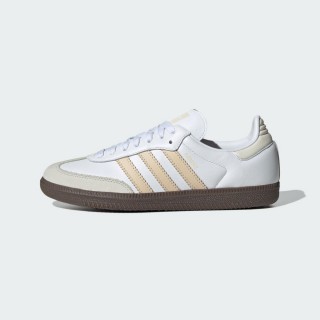 【adidas 愛迪達】SAMBA OG W 休閒鞋 女鞋 白 奶油橘 復古 麂皮 德訓鞋(JH7300)