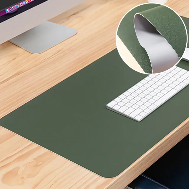 【HH】時尚雙色皮革滑鼠墊 雙色款-大款 80x40cm(滑鼠墊/餐桌墊/辦公桌墊/桌墊/防水抗污)