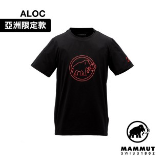 【Mammut 長毛象官方直營】QD Logo Print AF Classic 經典刺繡LOGO快乾短袖上衣 黑色 男款 #1017-05940