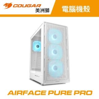 【COUGAR 美洲獅】AIRFACE PURE PRO 電競機箱 電腦機殼(白色/ATX/附4顆ARGB風扇)