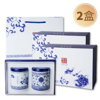【xiao de tea 茶曉得】福壽梨山精品嫩採烏龍茶葉禮盒2盒組(75gx2罐/盒;附提袋;送禮首選)