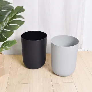 【Life+】日系無印風 圓形無蓋單層垃圾桶8L_2色任選(居家美化 無印風 垃圾分類)