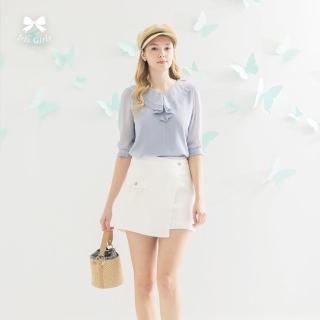 【Iris Girls 艾莉詩】蕾絲拼接褲裙-淺米白(51320)