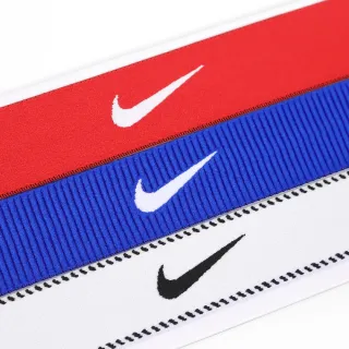 【NIKE 耐吉】頭帶 Flex Wide Headbands 紅 藍 白 止滑 防滑 寬版 3入裝(N101193264-8OS)