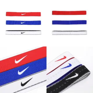 【NIKE 耐吉】頭帶 Flex Wide Headbands 紅 藍 白 止滑 防滑 寬版 3入裝(N101193264-8OS)