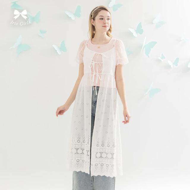 【Iris Girls 艾莉詩】夏日清新繡花長背心-淺米白(51114)