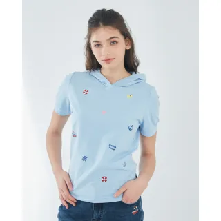 【SCOTTISH HOUSE】海軍狗連帽短袖棉T-紅/藍 CIVA1258