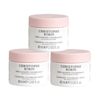 【Christophe Robin】玫瑰豐盈淨化髮泥40ml×3(深層潔淨毛孔 補充養分 強化髮根)