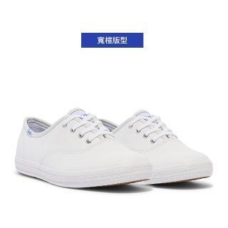 【Keds】CHAMPION 女鞋 品牌經典皮革小白鞋 休閒鞋 冰川白(WH45750)