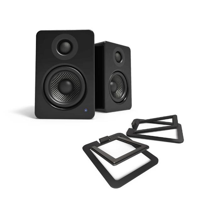 【Kanto】YU2立體聲書架喇叭+S2喇叭腳架(黑白限定款)