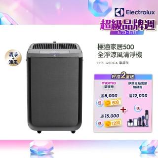 【Electrolux 伊萊克斯】極適家居 500 全淨涼風清淨機(EP51-45DGA 寧靜灰)