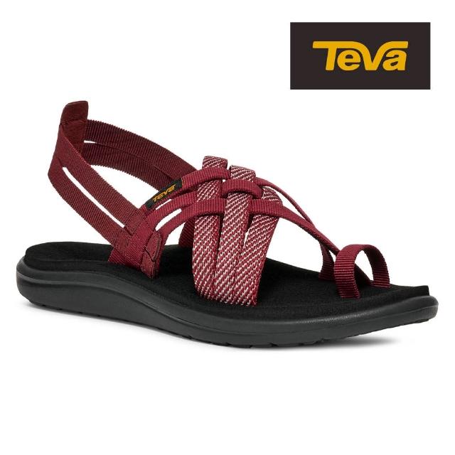 【TEVA】女輕量涼鞋 交叉織帶夾腳涼鞋 Voya Strappy 原廠(石榴紅-TV1099271HPM)
