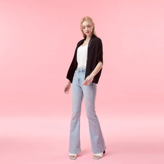 【ICHE 衣哲】Cop.Copine法式輕盈嫘縈寬鬆短袖罩衫外套