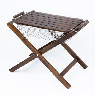 【MUJI 無印良品】相思木立架+桌板+不鏽鋼收納籃2(露營系列)