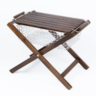 【MUJI 無印良品】相思木立架+桌板+不鏽鋼收納籃3(露營系列)