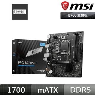 【MSI 微星】PRO B760M-E D5 主機板+美光 32GB DDR5 5200(M+R 組合包)